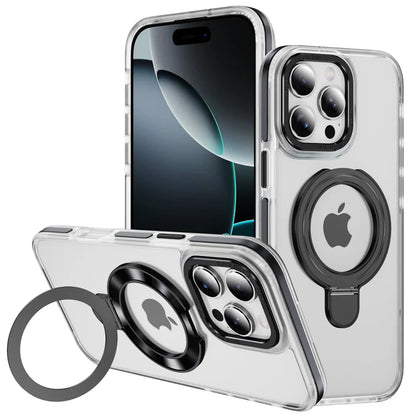 Clear Magnetic Stand Case for iPhone 17 16 15 14 13 12 11 Pro Max