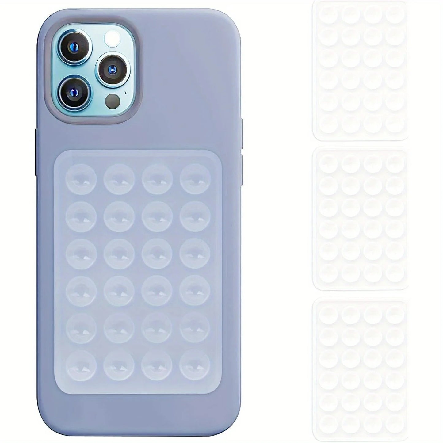 3-Pack Silicone Suction Phone Mount for iPhone Android Mirror Shower Hands-Free