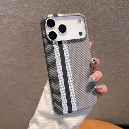 Carbon Fiber Stripe Hard PC Case for iPhone 14 13 12 Pro Max Plus