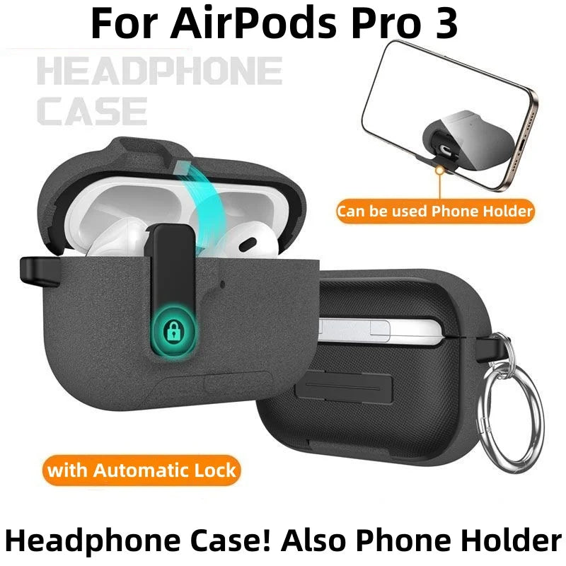 Shockproof Full-Body Earphone Cover for AirPods Pro 3 with Keychain Holder
