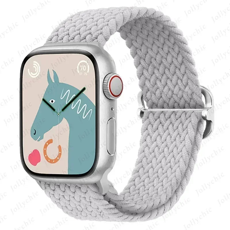 Braided Solo Loop for Apple Watch Ultra & Series 10–7 SE Elastic Band