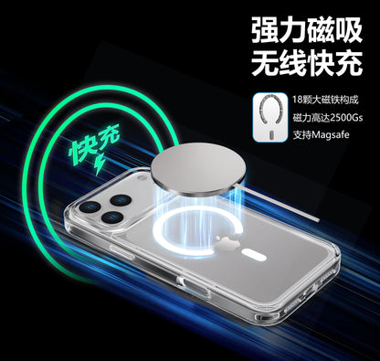 Shockproof Crystal Clear Acrylic Case For iPhone 17 Pro Max 17 Air Magnetic