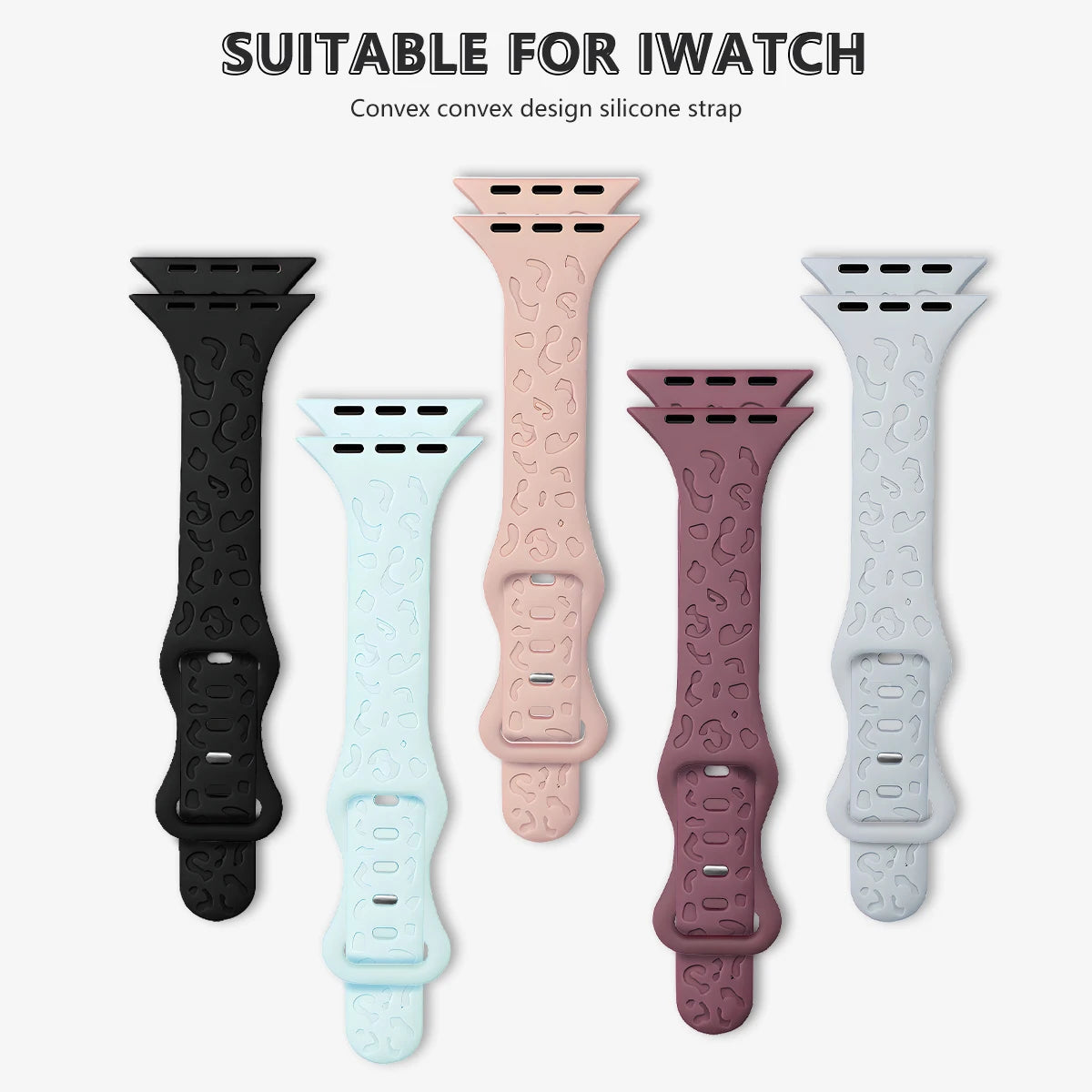 Engraved Slim Silicone Band for Apple Watch Series 9/8/7/6/SE/Ultra