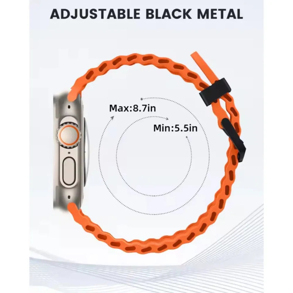 Sporty Ocean Silicone Band for Apple Watch Ultra & Series 4–10