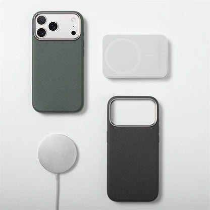 Luxury Diamond Leather MagSafe Case for iPhone 17 Pro Max with Metal Lens Frame