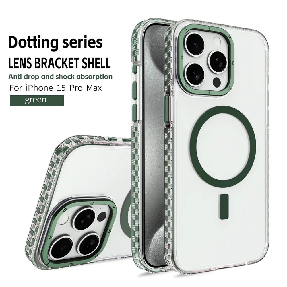 Transparent MagSafe Case for iPhone 11 12 13 Pro Max – Hybrid Armor Cover