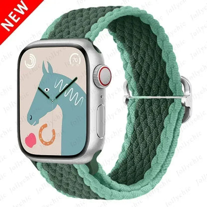 Braided Solo Loop for Apple Watch Ultra & Series 10–7 SE Elastic Band