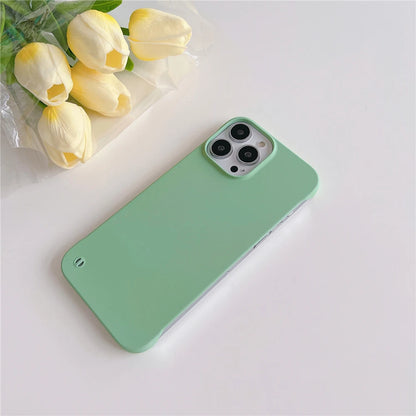 Ultra-Thin Frameless Matte Case for iPhone 14–SE | Luxury Candy Color Cover