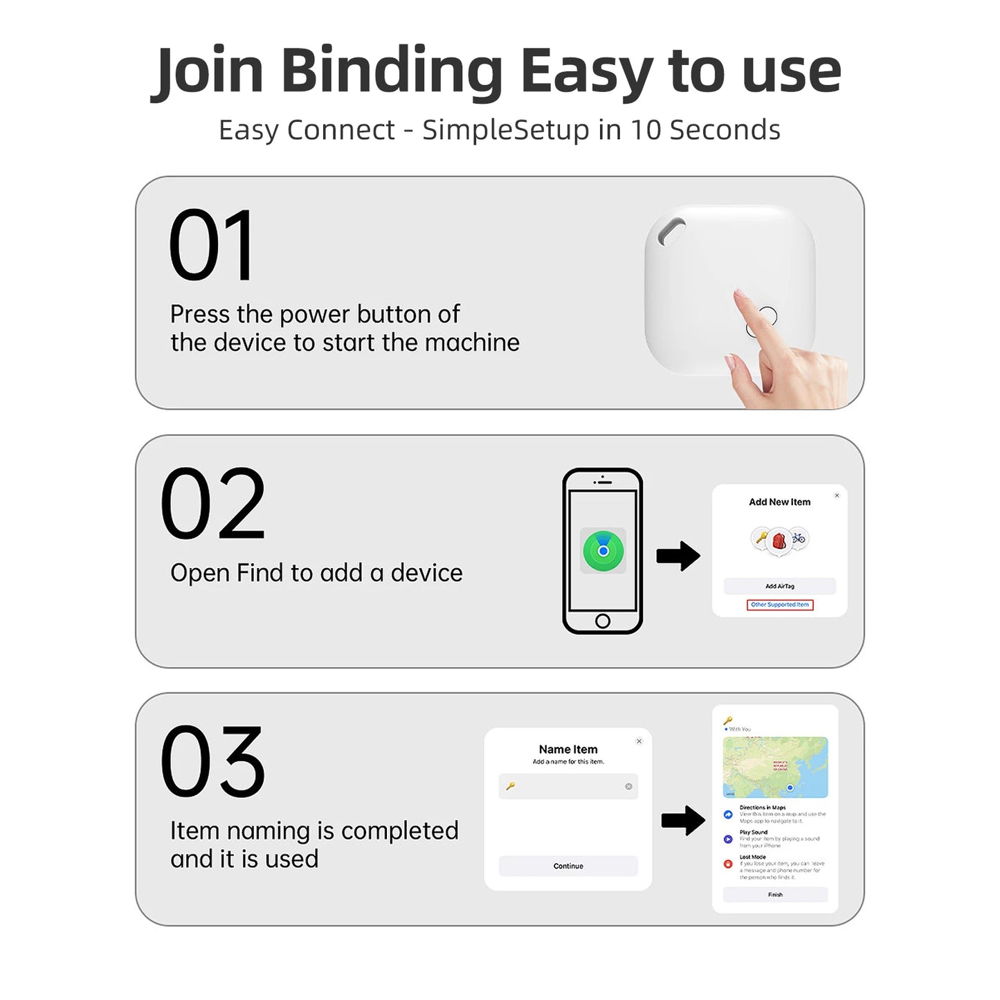 Smart Mini Tag Tracker for Apple Find My | Bluetooth Anti-Loss AirTag Device