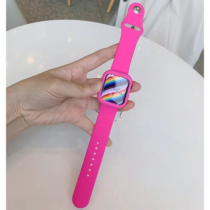 Shockproof Case with Silicone Sport Band for Apple Watch 42-45mm