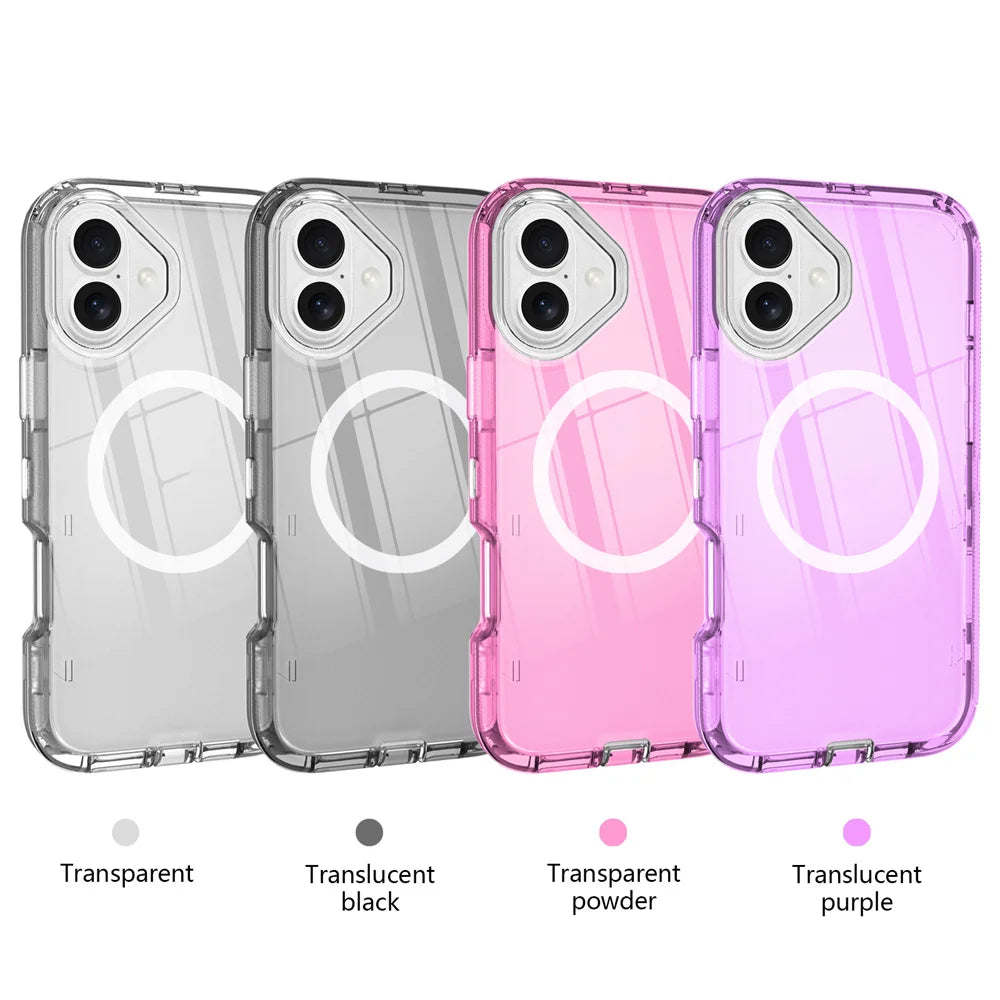 Luxury 3-Layer Magnetic Clear Armor Case for iPhone 12–16 Pro Max
