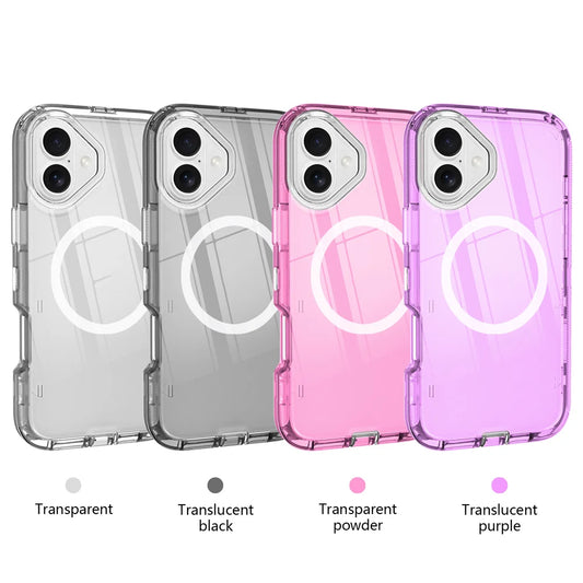 Luxury 3-Layer Magnetic Clear Armor Case for iPhone 12–16 Pro Max