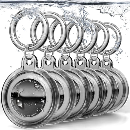 4/8/6  Pack Waterproof AirTag Keychain Case for Pet Collars & Key Rings
