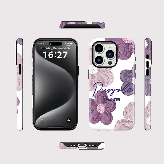 Matte Magnetic Flower MagSafe Case for iPhone 16–11 | Shockproof Cover