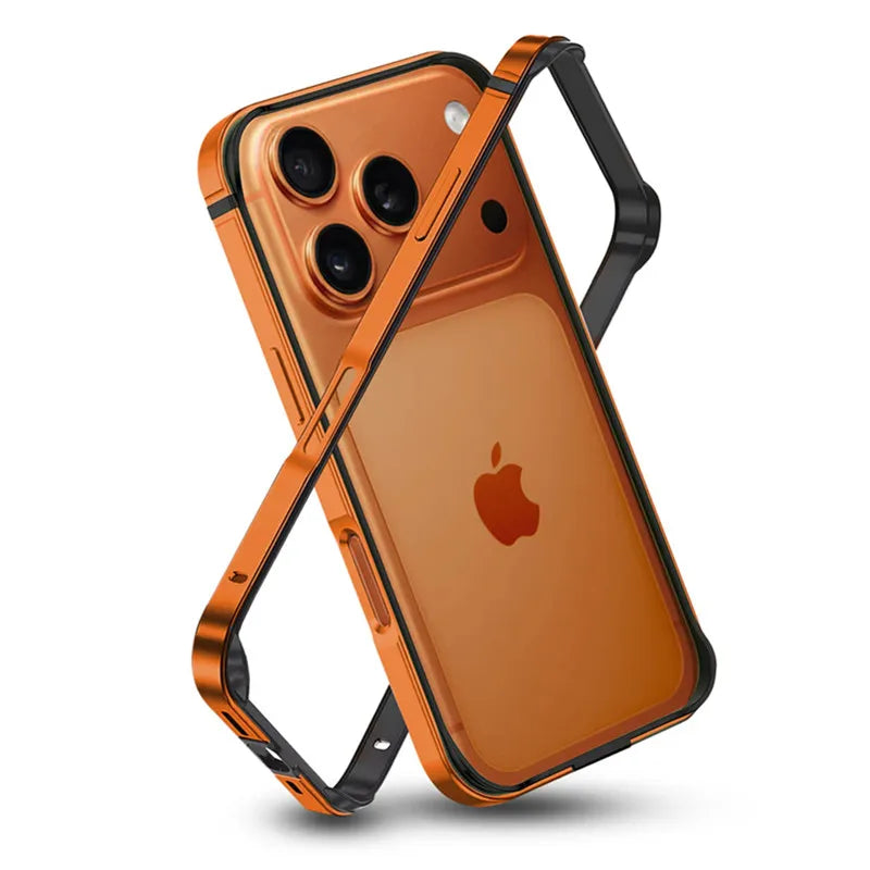Alloy Metal Bumper Case for iPhone 17–12 Series – Hard Frame & Soft Inner Cover
