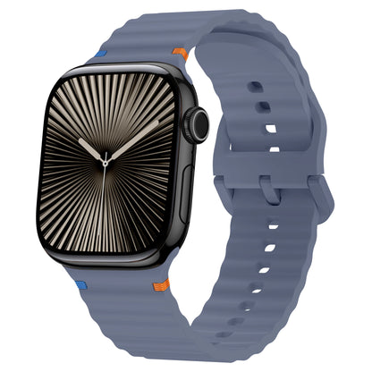 Wave Stitched Silicone Strap for Apple Watch Ultra 3/2 11 10 9 8 7 SE 49–41mm