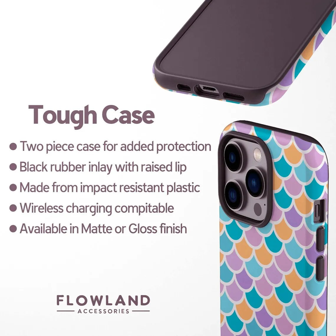 Luxury Fish Scale Pattern Case for iPhone 17–11 Pro Max Double Layer