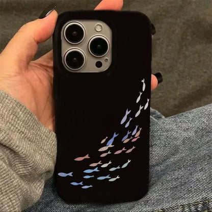 Cute Korean Y2K Little Fish Phone Cover for iPhone 11–16