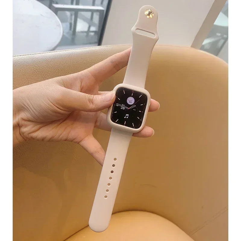 Shockproof Case with Silicone Sport Band for Apple Watch 42-45mm