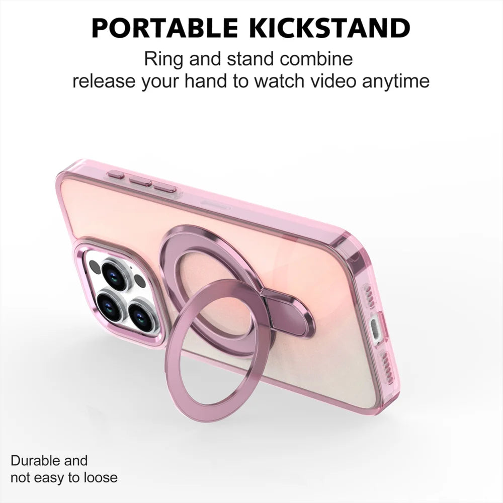 Luxury Laser Color Foldable Magnetic Stand Case for iPhone 11–16 Pro Max