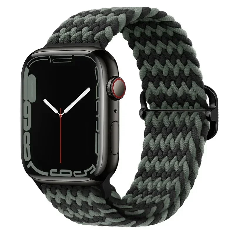 Braided Nylon Strap for Apple Watch Ultra 2/Series 10–4 Adjustable Band