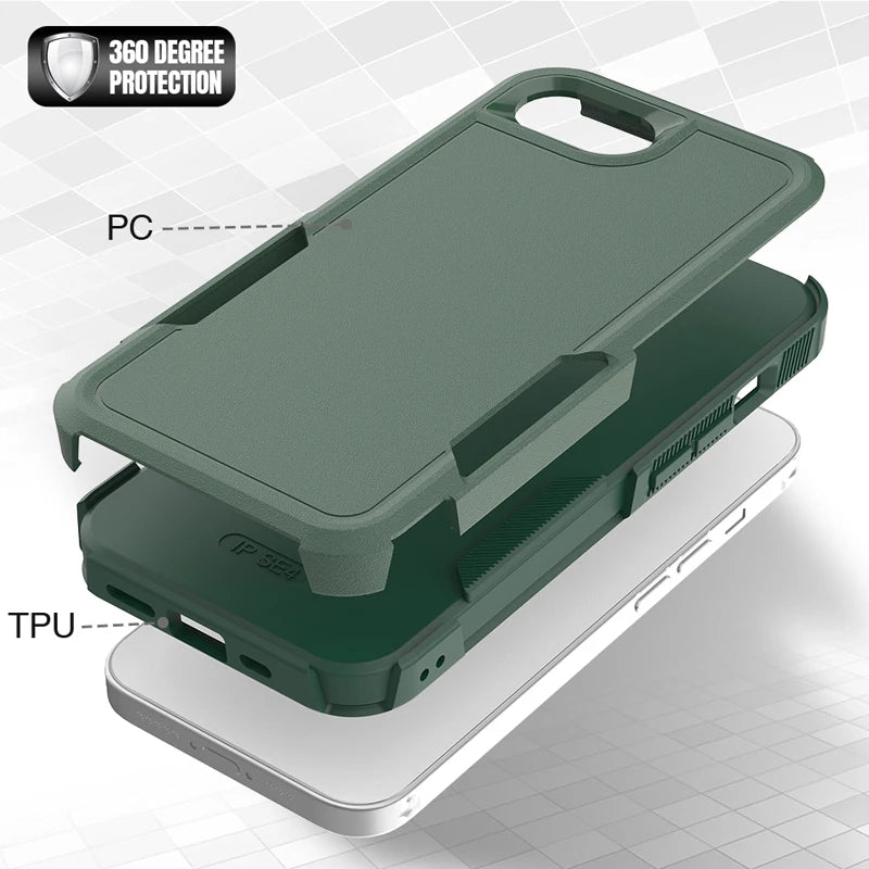 Shockproof Armor Case for iPhone 16e – 360° PC+TPU Protective Cover