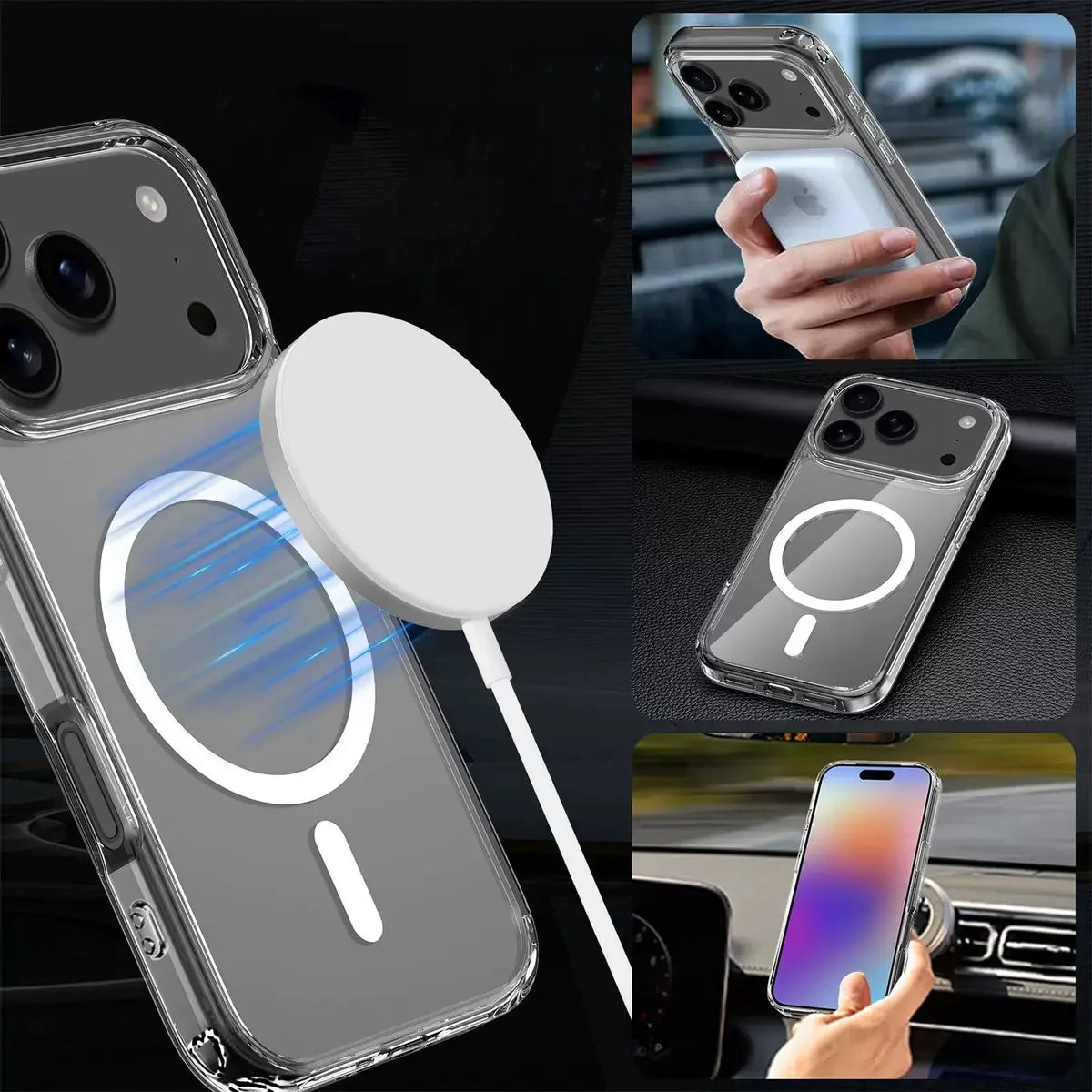 Shockproof Crystal Clear Acrylic Case For iPhone 17 Pro Max 17 Air Magnetic