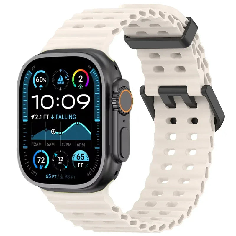 Sporty Ocean Silicone Band for Apple Watch Ultra & Series 4–10