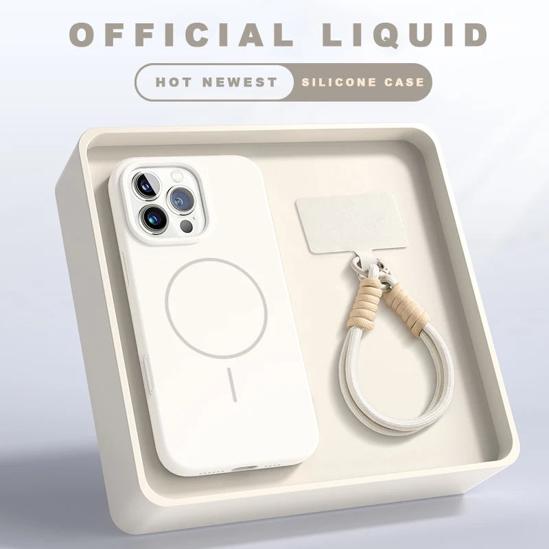 MagSafe Silicone Case with Lanyard for iPhone 15/16 Plus & Pro Max