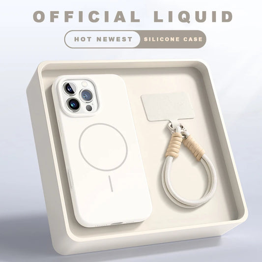 MagSafe Silicone Case with Lanyard for iPhone 15/16 Plus & Pro Max