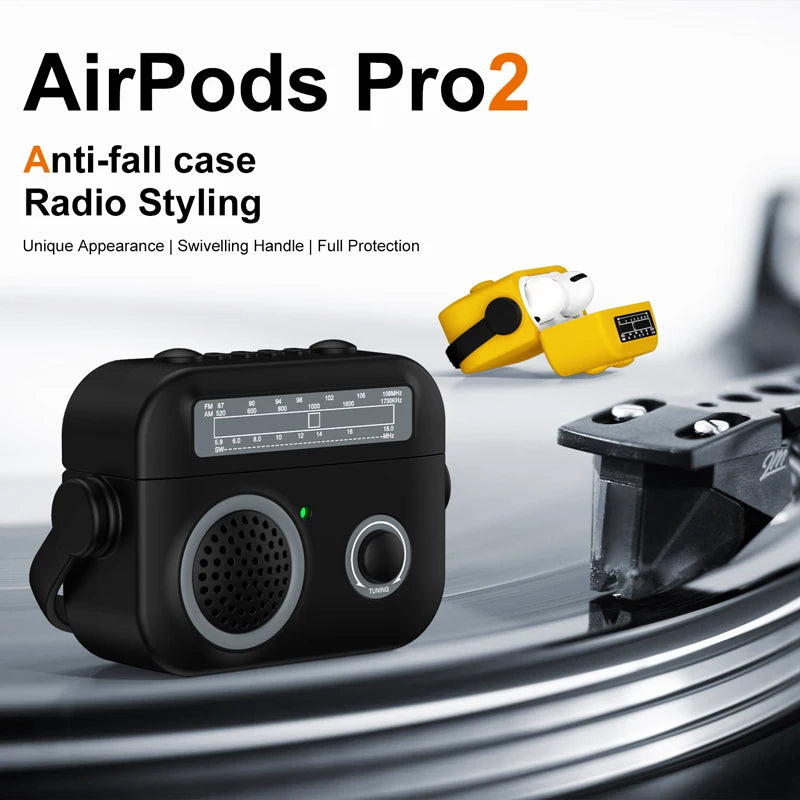 3D Simulation Silica AirPods Case with Locking Cap & Lanyard for Pro 1–3