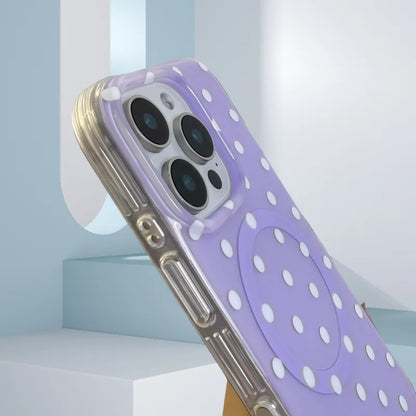 Polka Dots MagSafe Case for iPhone 14–16 Pro Max – Matte & Shockproof