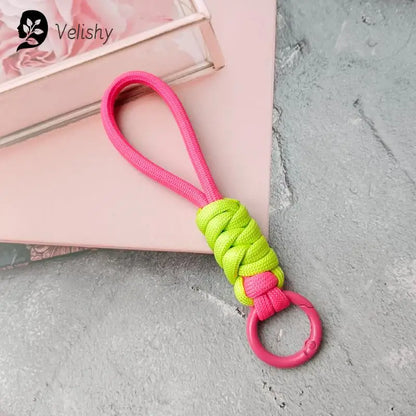 Braided Umbrella Rope Keychain Lanyard – Strong Strap for Keys and Phone Accessories
