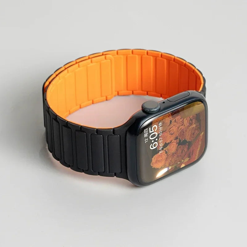 Magnetic Silicone Band for Apple Watch Ultra 2 Series 10–3 (49mm–40mm)