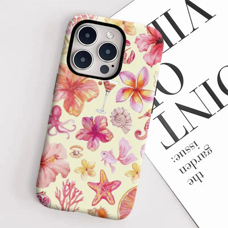 Summer Beach Case for iPhone 16 Pro Max–7 Plus | Glossy 2-in-1 Cover