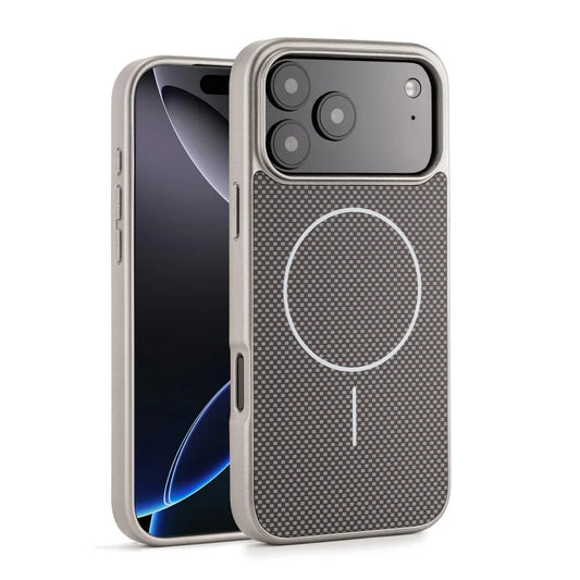 Business Carbon Fiber MagSafe Case for iPhone 17 16 15 Pro Max Plus TPU