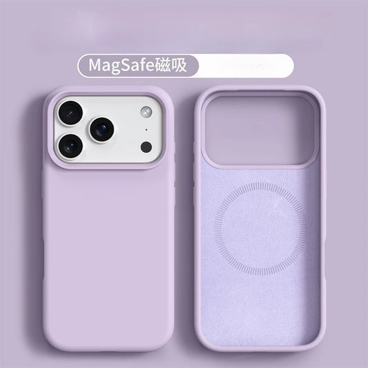 Liquid Silicone MagSafe Case for iPhone 17–16 | Soft Magnetic Solid Cover