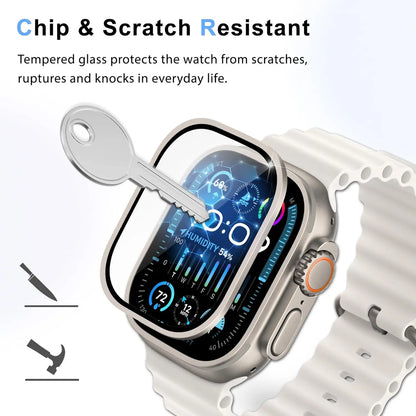 Tempered Glass Film for Apple Watch Ultra 3/2/1 49mm Screen Protector Bumper