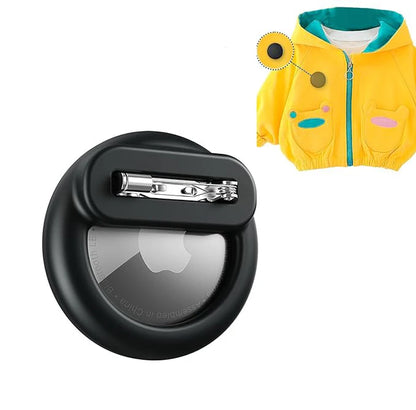 Silicone Airtag Holder for Kids & Elderly with Safety Pins - Hidden Tracker Case