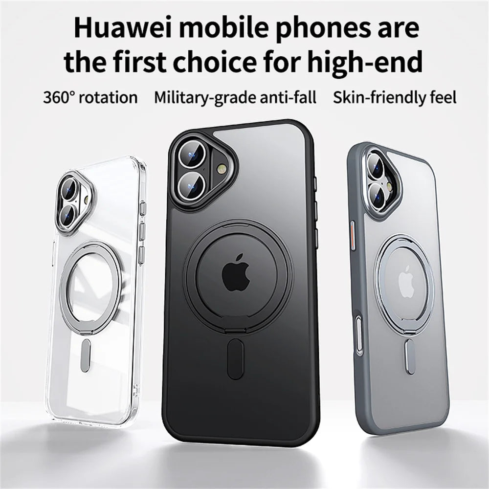 Luxury 360° Rotating Magnetic Stand Case for iPhone 16/15 Pro Max & 14
