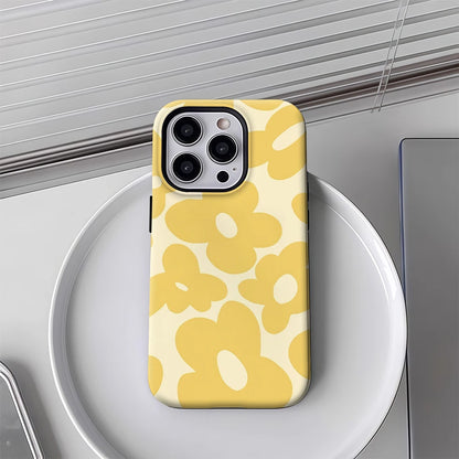 Yellow Blossoms Double-Layer Case for iPhone 17 16 15 14 13 12 11 Pro Max