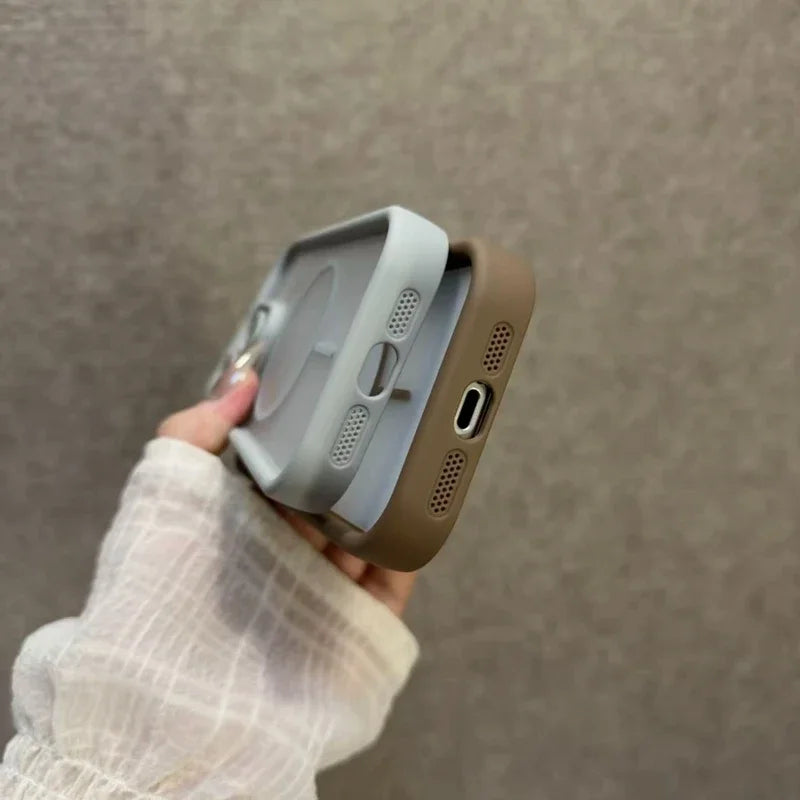 Trendy 2 in 1 Skin Feel MagSafe Phone Case for iPhone 15–17 Pro Max Plus Shockproof