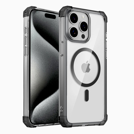 Shockproof Armor Transparent Case for iPhone 16 15 14 13 12 Pro Max Plus with MagSafe