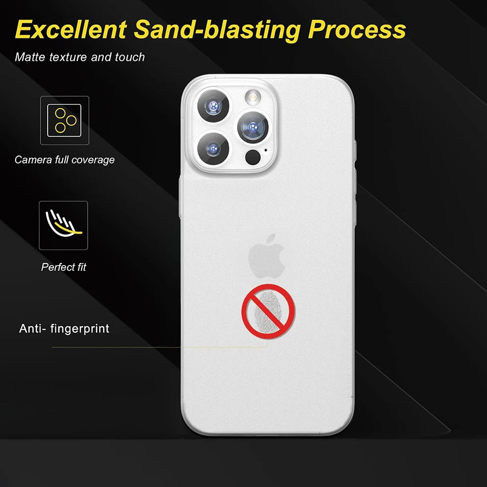 Ultra Thin Matte Silicone Soft Case For iPhone 16 15 14 Plus 13 12 Mini Pro Max Transparent White Frosted Cover Shockproof Shell