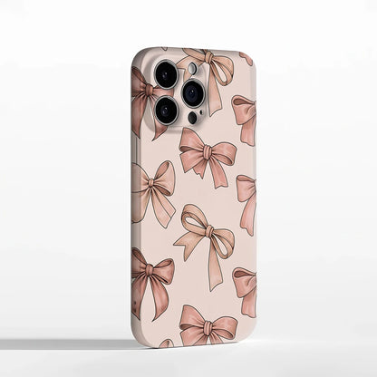 Pink Bow Pattern Case for iPhone 17 16 15 14 13 12 11 Pro Max Plus