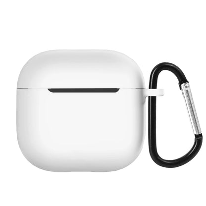 Creative Floral Engraved Silicone Case for AirPods 4 with Keychain