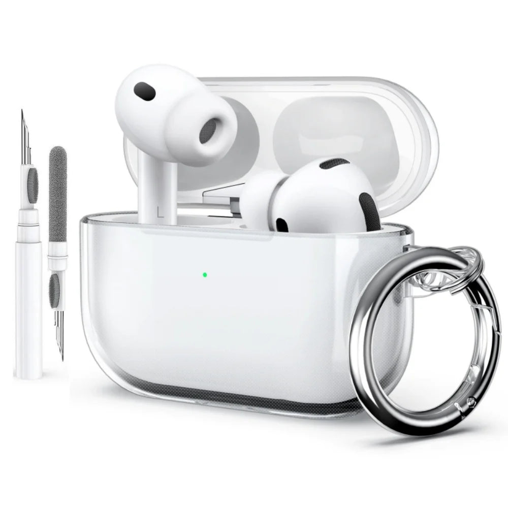 2025 Clear Case for AirPods Pro 3 – Shockproof Cover with Keychain & Cleaner Kit