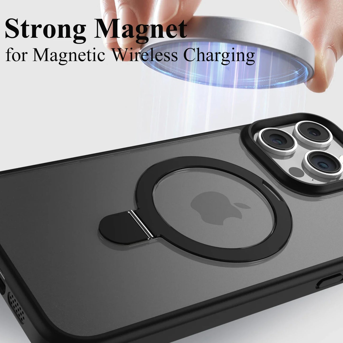 Magnetic Ring Stand Case for iPhone 17 16 15 14 13 12 11 Pro Max Plus