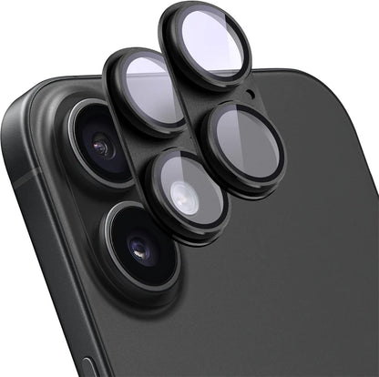 2PCS Metal + Tempered Glass Camera Lens Protector for iPhone 16–13 Pro Max/Plus
