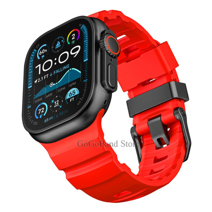Fluorescent Silicone Bracelet for Apple Watch Series 4–10 & Ultra 2